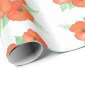 Papier Cadeau Poppies orange (Coin rond)