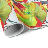 Papier Cadeau Poppy Art macro poppy (Coin rond)