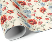 Papier Cadeau Poppy et Dahlia (Coin rond)