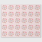 Papier Cadeau Popsicles de fête de glace Cônes Rose (Plat)