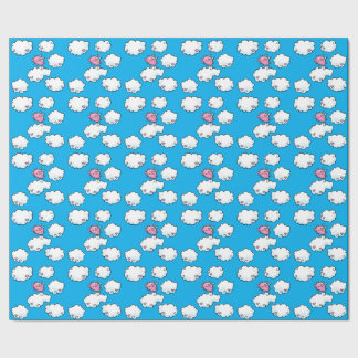 Papier Cadeau Porc de vol répétant le papier de motif