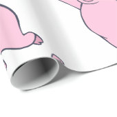 Papier Cadeau Porc rose heureux sautant Thunder_Cove (Coin rond)