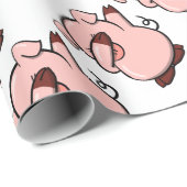 Papier Cadeau Porc tamponnant (Coin rond)