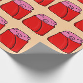 Papier Cadeau Porcs dans des couvertures enveloppant du papier (Coin)