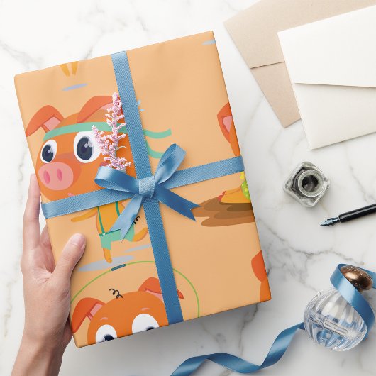 Papier Cadeau Porcs qui s'activent