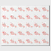 Papier Cadeau Porcs roses mignons (Plat)