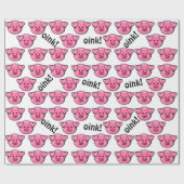 Papier Cadeau Porcs roses mignons qui s'enchaînent (Plat)