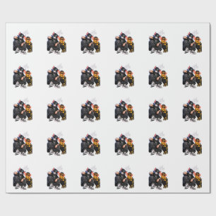 Papier Cadeau Port-clés rond chat Streetwear Hip-Hop Cool