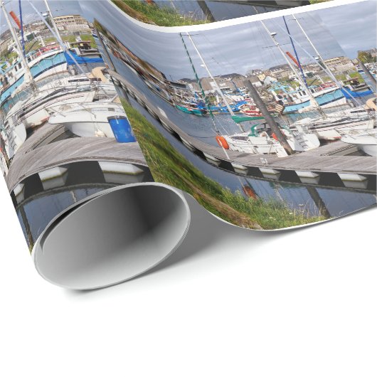 Papier Cadeau Port du Tréport en France (Coin rond)