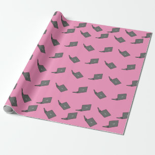Papier Cadeau Portable gris avec logo d'oiseau