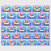 Papier Cadeau Porte-bébé coloré (Plat)