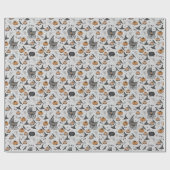 Papier Cadeau Porte-bébé gothique gris Halloween (Plat)