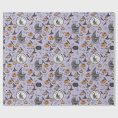 Papier Cadeau Porte-bébé mauve Goth personnalisé Halloween (Plat)