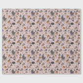 Papier Cadeau Porte-bébé rose Goth Halloween (Plat)