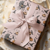 Papier Cadeau Porte-bébé rose Goth Halloween