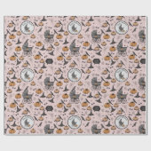 Papier Cadeau Porte-bébé rose Goth personnalisé Halloween (Plat)