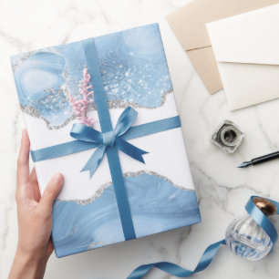 Papier Cadeau Porte d'argent bleu tendance