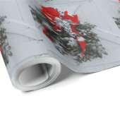 Papier Cadeau Porte de la grange de couronnes de Noël (Coin rond)