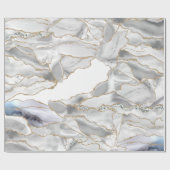 Papier Cadeau Porte de parties scintillant blanche et or (Plat)