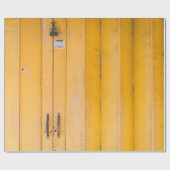 PAPIER CADEAU PORTE EN BOIS JAUNE FERMÉE AVEC PADLOCK (Plat)