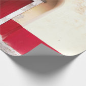 PAPIER CADEAU PORTE EN BOIS ROUGE (Coin)