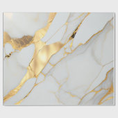 Papier Cadeau Porte en marbre blanc et or (Plat)