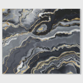 Papier Cadeau Porte en or noir en marbre à l'air glam party (Plat)