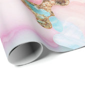 Papier Cadeau Porte rose clair Marbre Collection populaire (Coin rond)