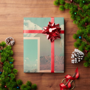 Papier Cadeau Porte surréaliste dans le désert avec sous-marin