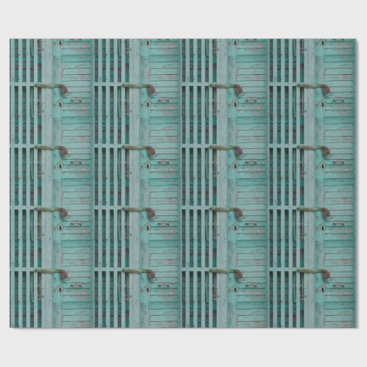 Papier Cadeau Porte Turquouise patinée (Plat)