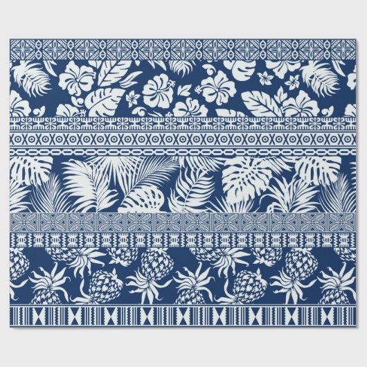 Papier Cadeau Portefeuille de décoration hawaïenne feuille hibis (Plat)