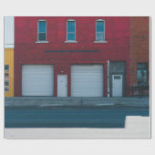 PAPIER CADEAU PORTES DE GARAGE BLANC FERMÉES EN JOURNÉE (Plat)