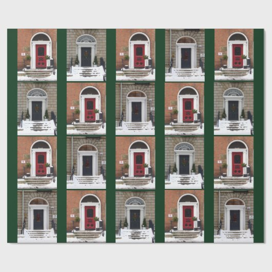 Papier Cadeau Portes géorgiennes d'hiver (Plat)