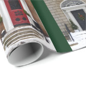 Papier Cadeau Portes géorgiennes d'hiver (Coin rond)