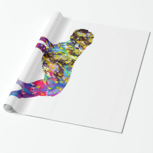 Papier Cadeau Portrait d'aquarelle Bulldog Art