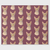 Papier Cadeau Portrait d'aquarelle de chat de Sphynx (Plat)