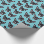 Papier Cadeau Portrait d'art de Bulldog en France (Coin)