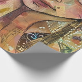 Papier Cadeau Portrait d'art en collage multimédia (8) (Coin)