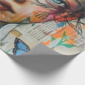Papier Cadeau Portrait d'art en collage multimédia (9) (Coin)