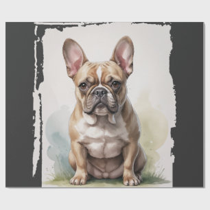 Papier Cadeau Portrait de Bouledogue Français