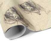 Papier Cadeau Portrait de Dachshund (Coin rond)