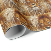 Papier Cadeau Portrait de Lion (Coin rond)