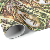 Papier Cadeau Portrait de Medusa d'un Gorgon (Coin rond)