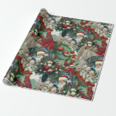 Papier Cadeau Portrait de Noël victorien (Déroulé)