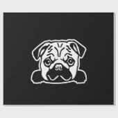 Papier Cadeau Portrait de Pug Dog Sketch (Plat)