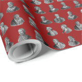 Papier Cadeau Portraits Motif des philosophes anciens (Coin rond)