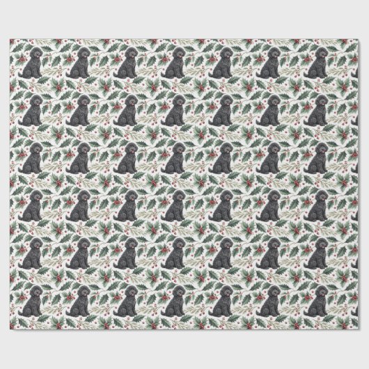 Papier Cadeau Portuguese Water Dog Christmas Wrapping Paper (Plat)