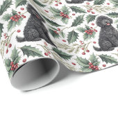 Papier Cadeau Portuguese Water Dog Christmas Wrapping Paper (Coin rond)