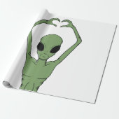 Papier Cadeau Pose du cœur extraterrestre (Déroulé)