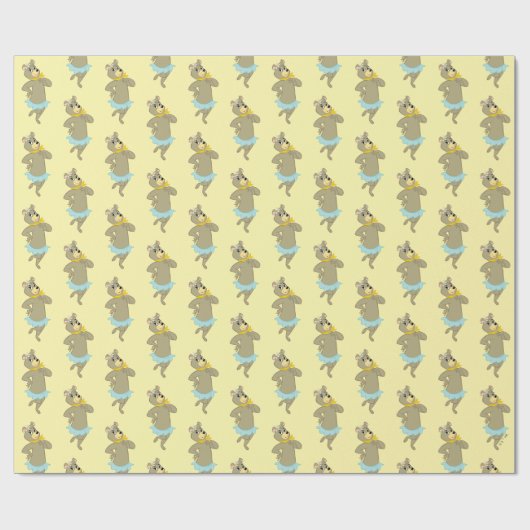 Papier Cadeau Pose Joueuse de Cindy Bear (Plat)